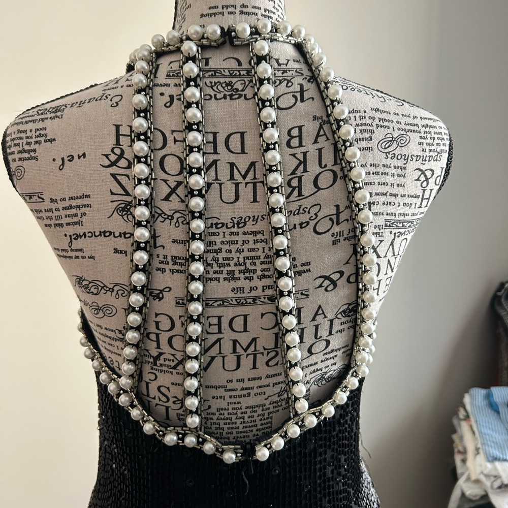 Lillie Rubin Vintage Black Beaded Mini Dress - Picture 6 of 10